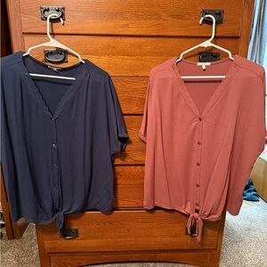 Maurices tie front shirts size XL